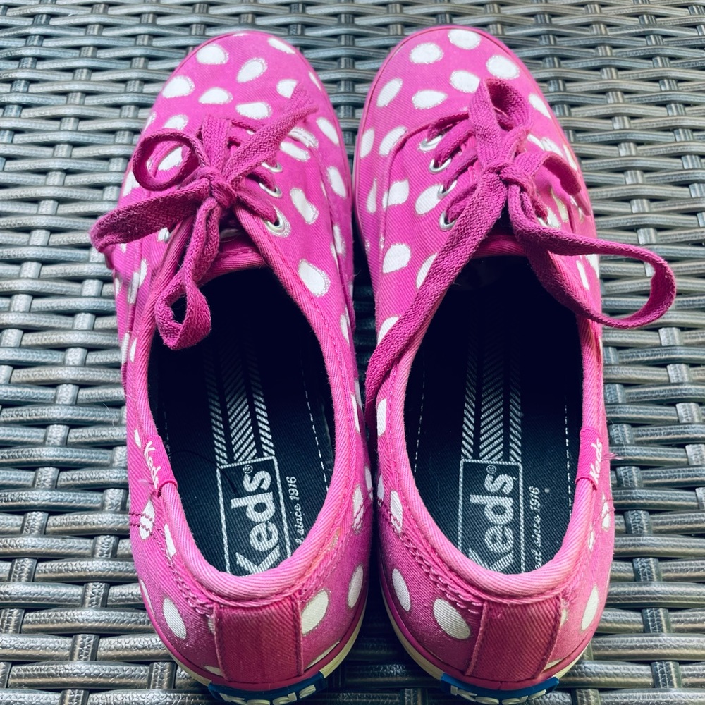 Women’s pink polka dot Keds